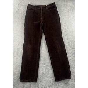 Talbots Velvet Pants Women 10 Stretch Mid Rise Straight Leg Embellished‎